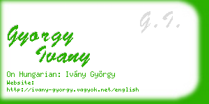 gyorgy ivany business card